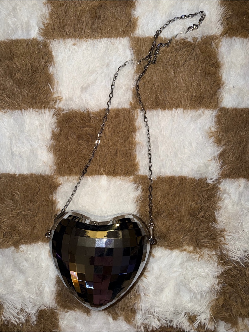 Kate Spade x Target Silver Disco Heart Crossbody Bag